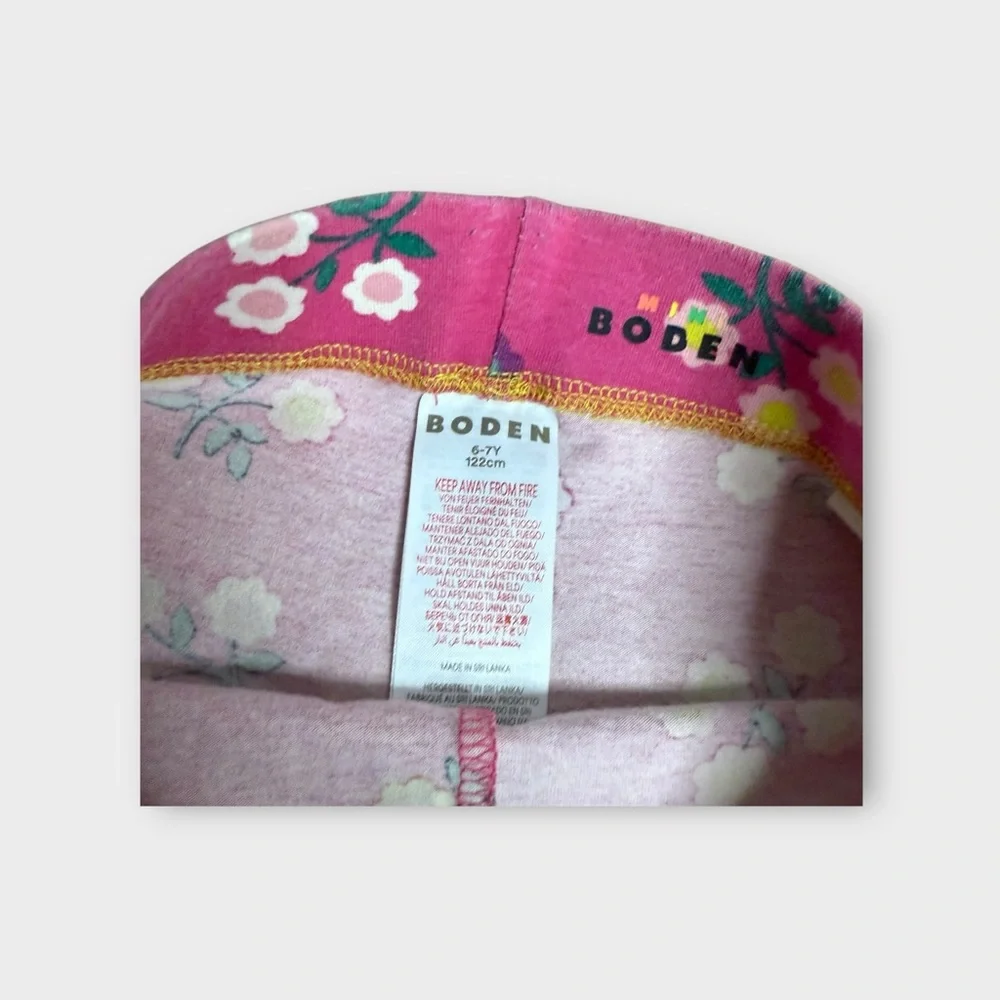 Mini Boden Floral Pattern Pink Leggings